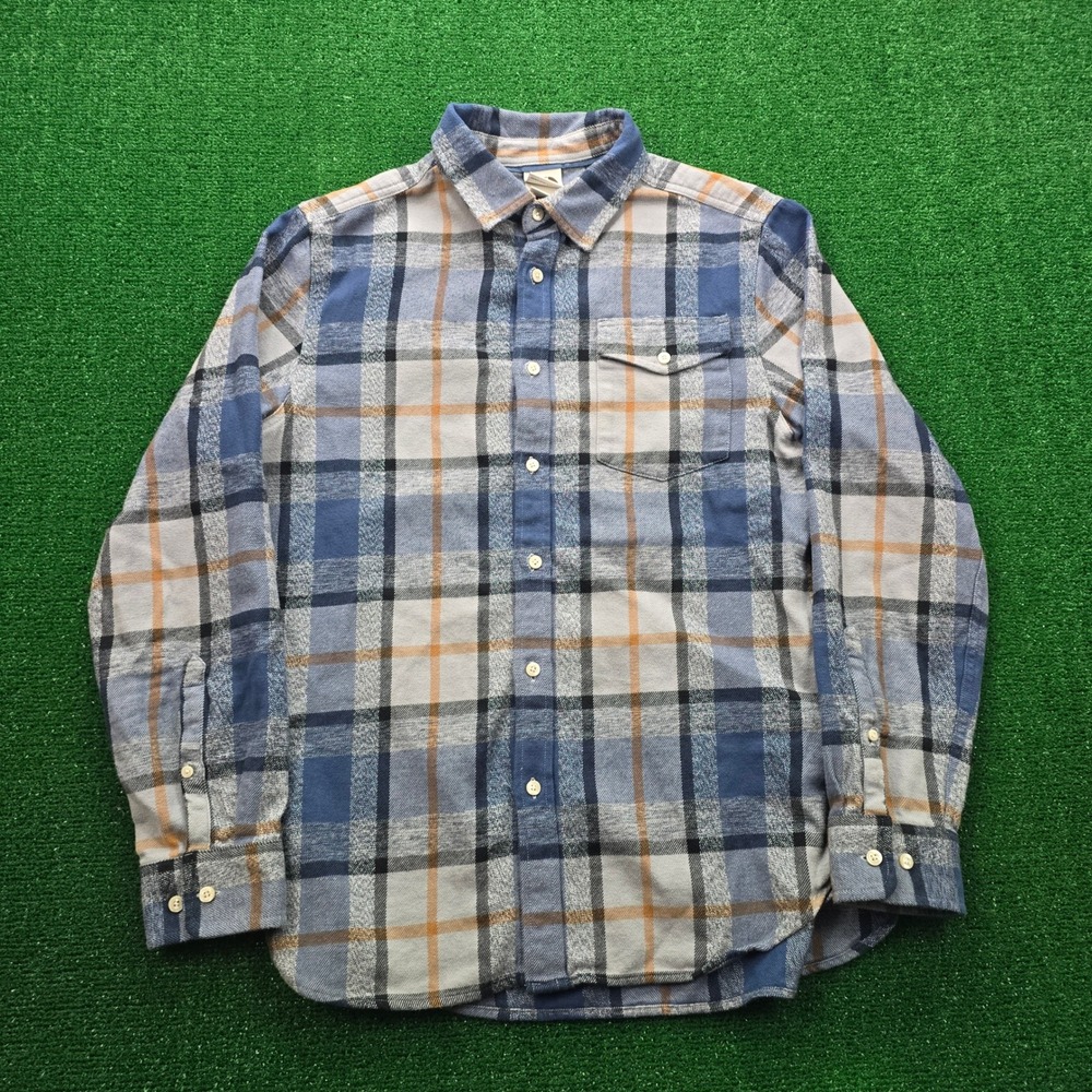 The North Face Arroyo Flannel‎ Shirt Mens Medium Blue Gray Plaid Button Up
